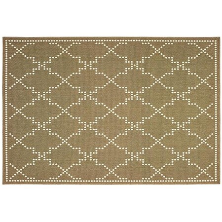 Configuracion Marina Indoor Outdoor Outdoor Geometric Rectangle Area Rug, Tan - 6 ft. 7 in. x 9 ft. 6 in. CO1870589